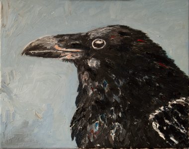 Rabenkrähe I, Öl auf Leinwand, 40 x 50 cm, 2020